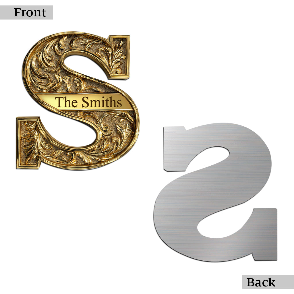 Glückliche Familie – personalisiertes Metallschild mit Familienmotiv