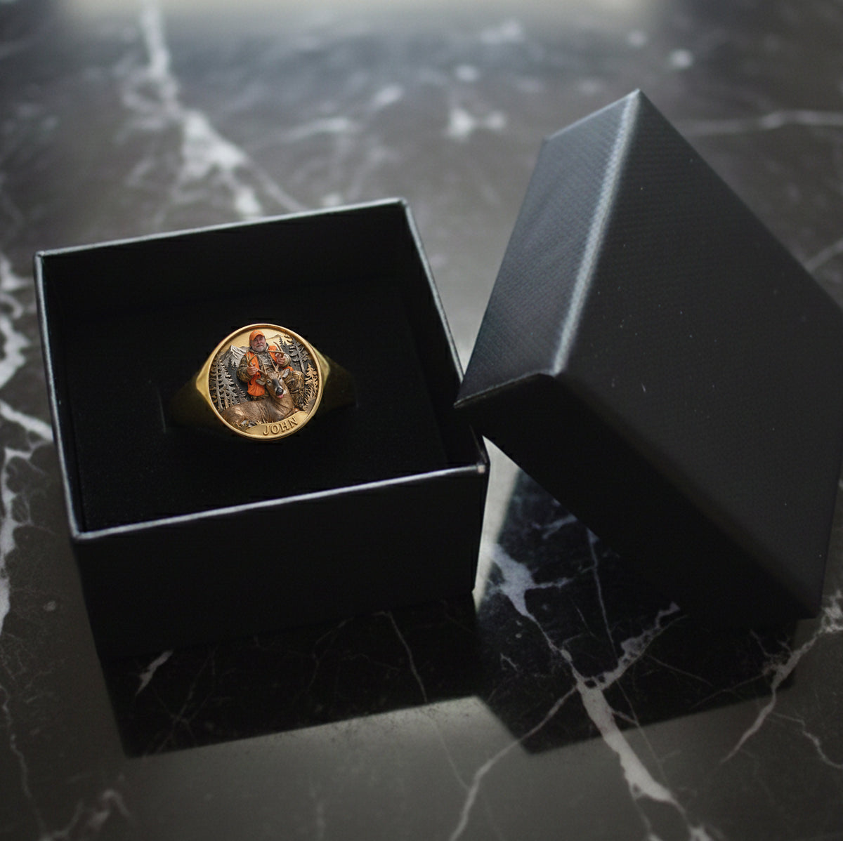 Custom From Any Photo - Personalized Hunting Signet Ring