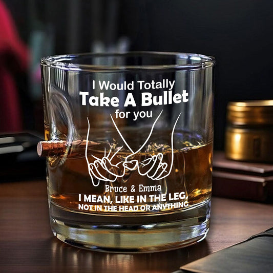 Ich würde für dich eine Kugel abfangen – personalisiertes Whiskeyglas in Kugelform für Paare