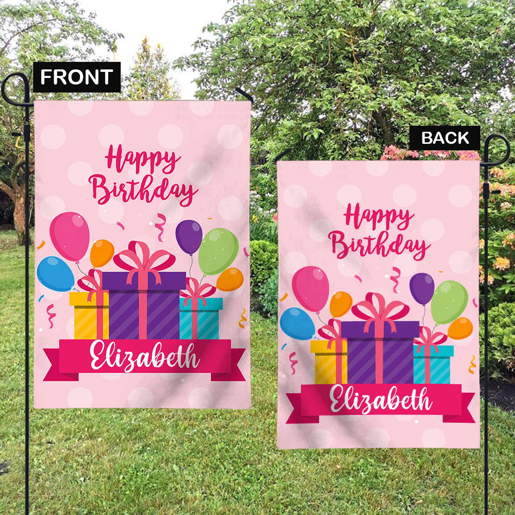 Happy Birthday - Personalized Birthday Garden Flag
