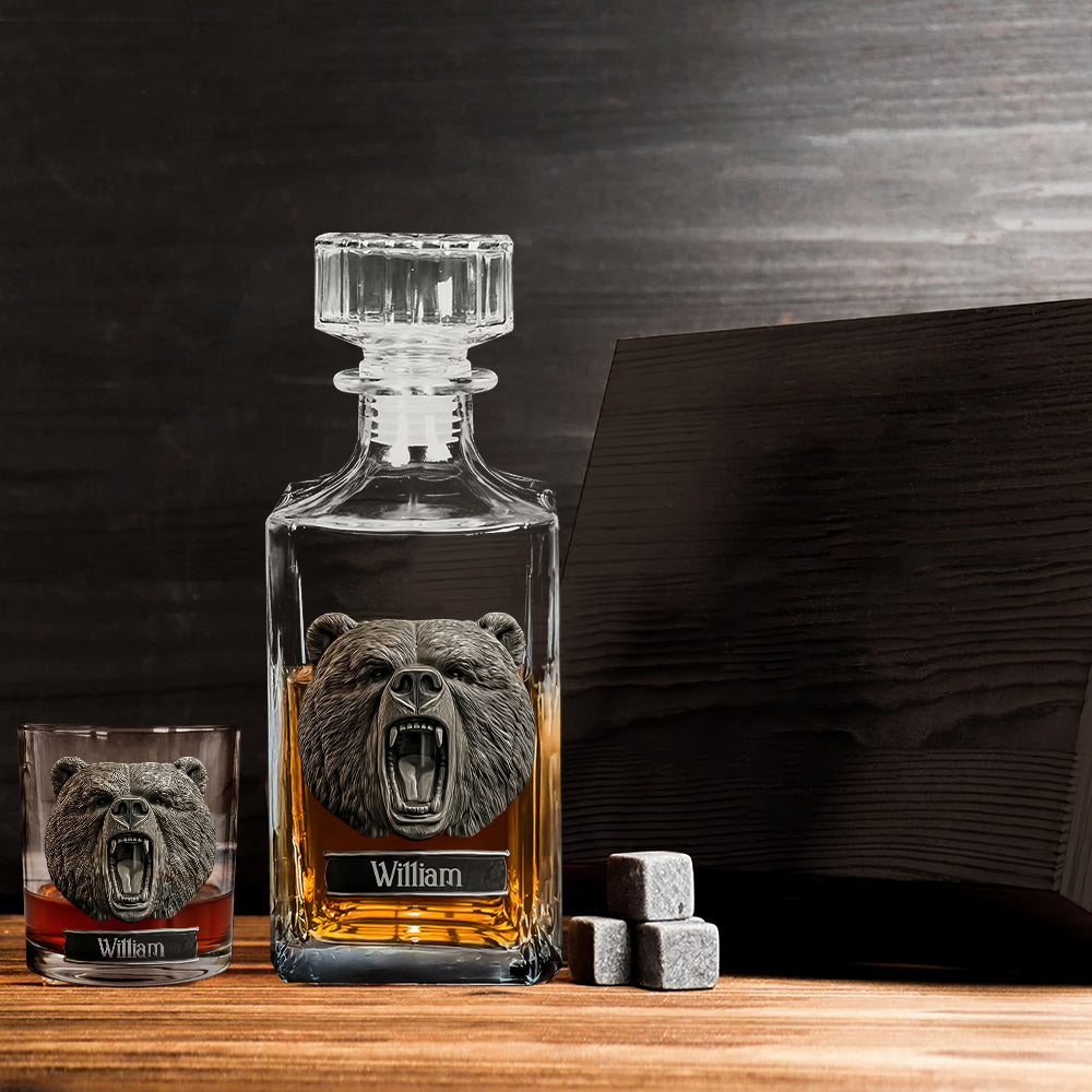Grizzlies Roar Bear - Personalisiertes Jagd-Whiskyglas