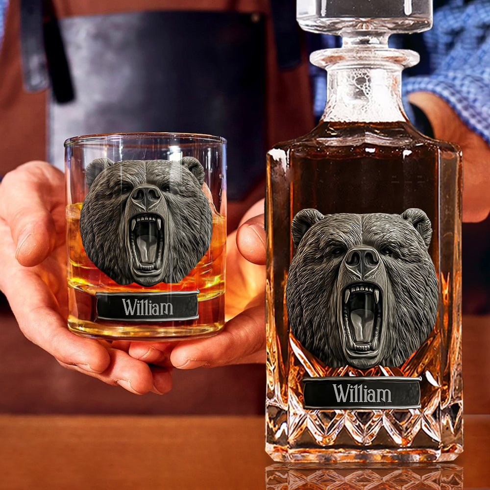 Grizzlies Roar Bear - Personalisiertes Jagd-Whiskyglas