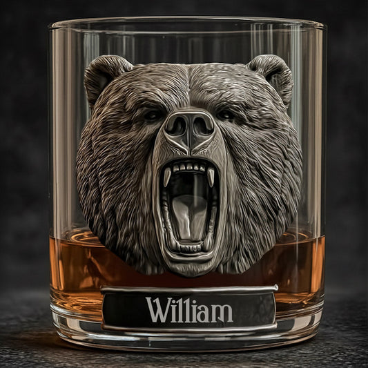 Grizzlies Roar Bear - Personalisiertes Jagd-Whiskyglas