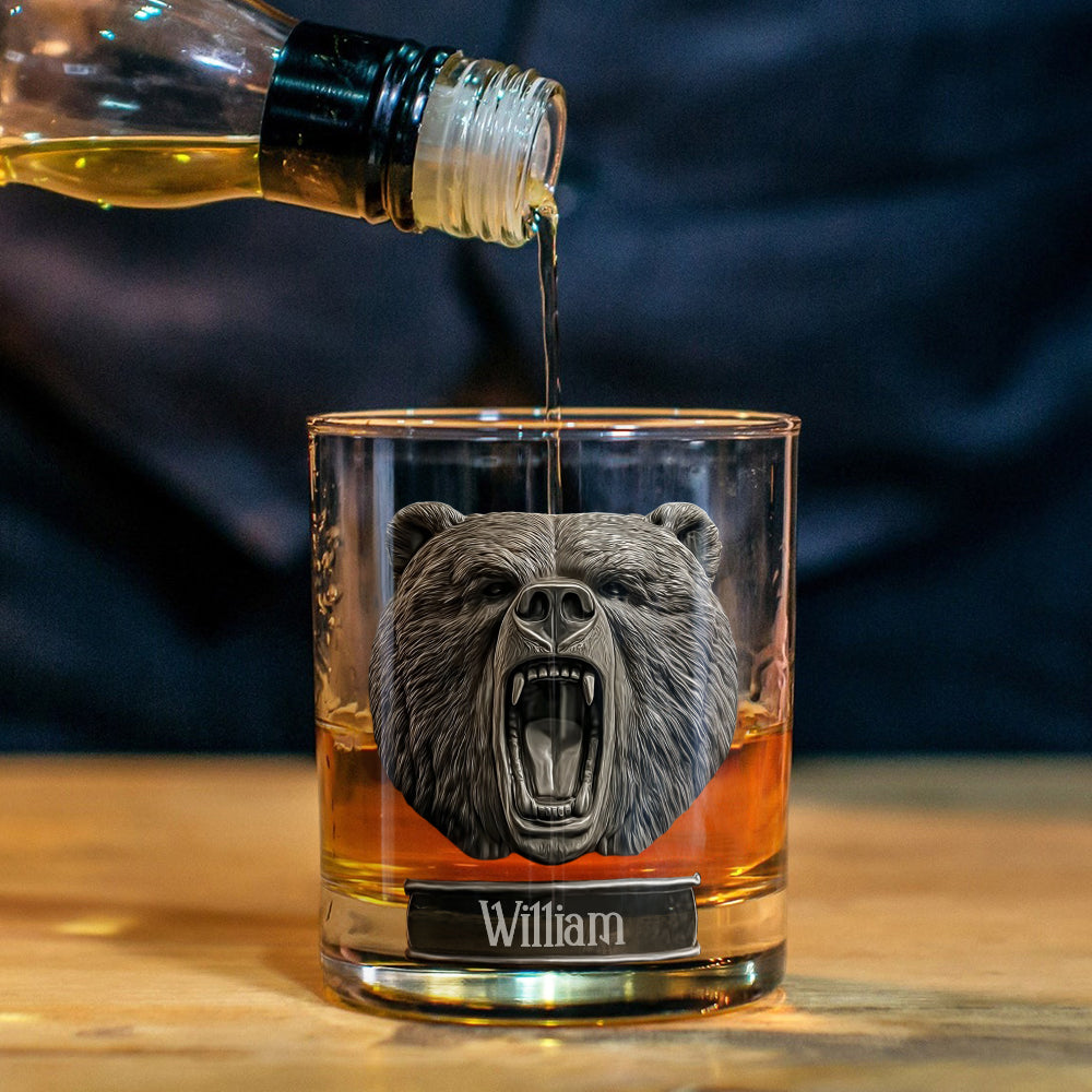 Grizzlies Roar Bear - Personalisiertes Jagd-Whiskyglas
