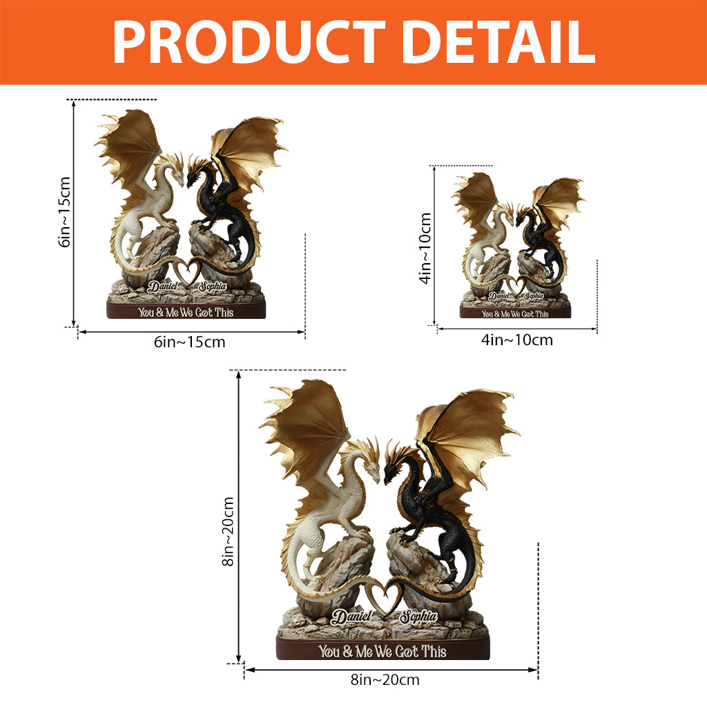 Du und ich, wir schaffen das – personalisierte Drachen-Acrylplakette in individueller Form