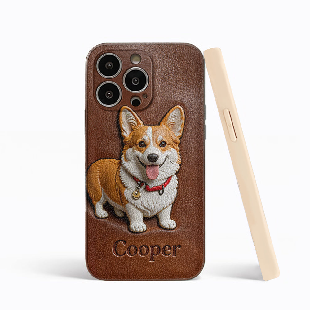 Custom Any Photo - Personalized Dog Leather Phone Case