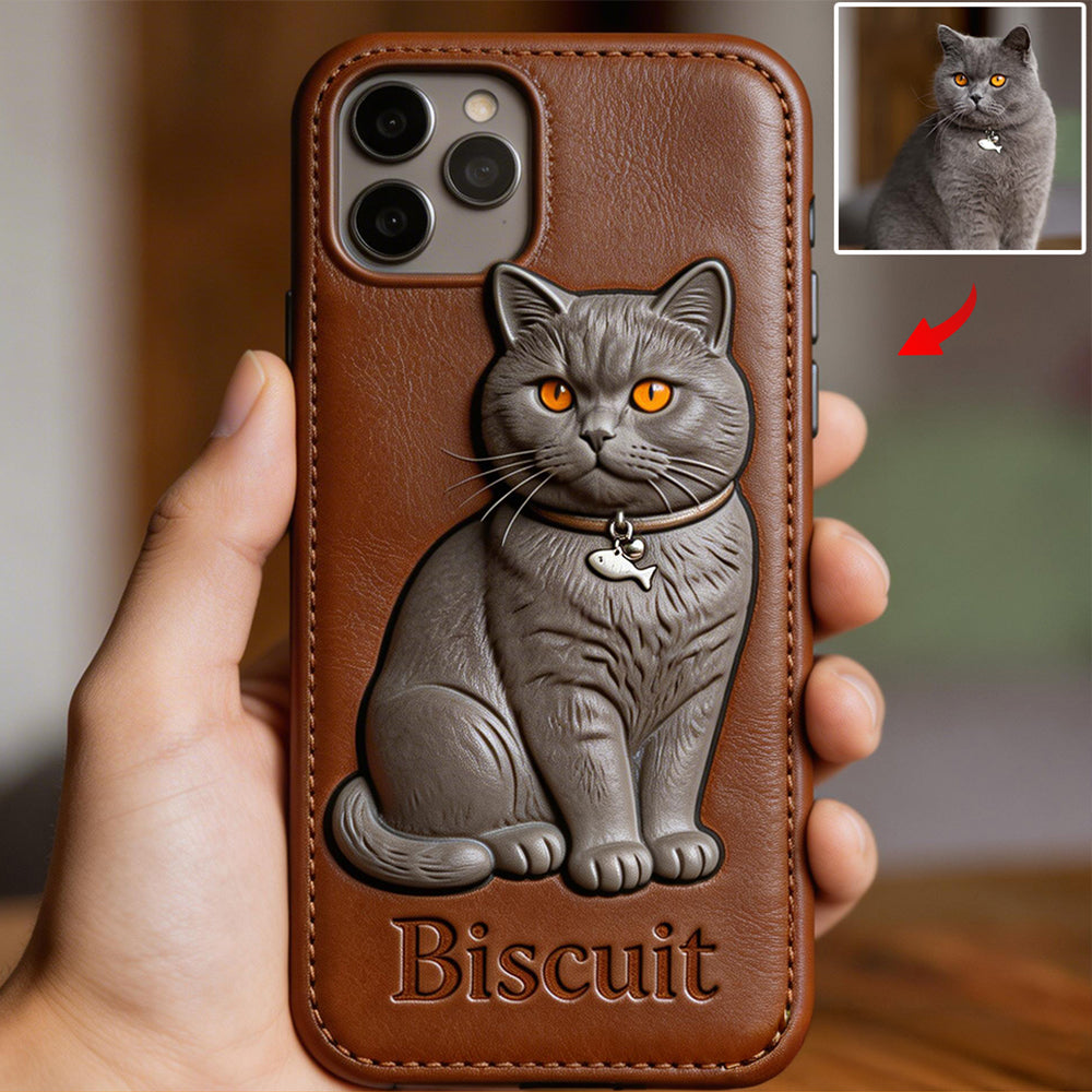 Custom Any Photo - Personalized Dog Leather Phone Case