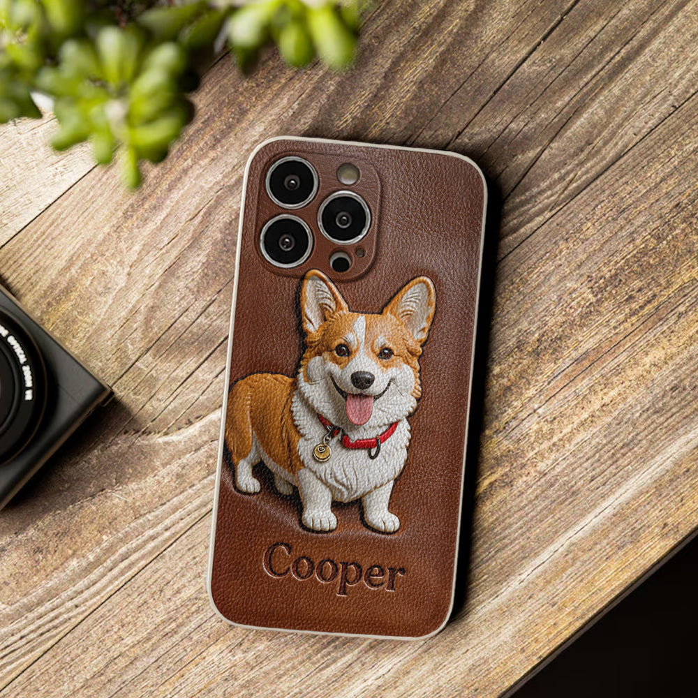 Custom Any Photo - Personalized Dog Leather Phone Case