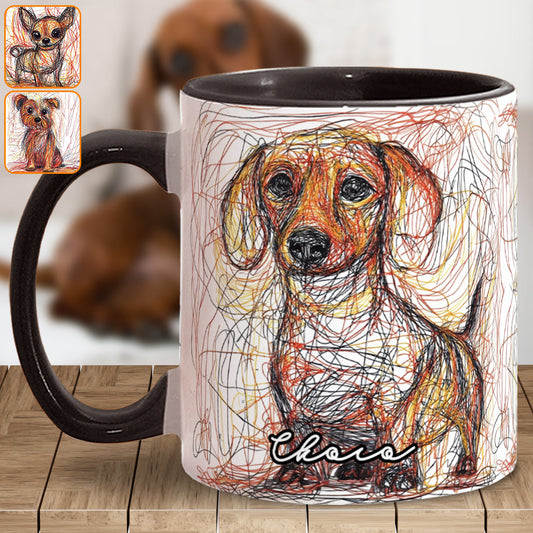 Wunderschöner, gekritzelter Hund – personalisierte Tasse mit Hundemotiv