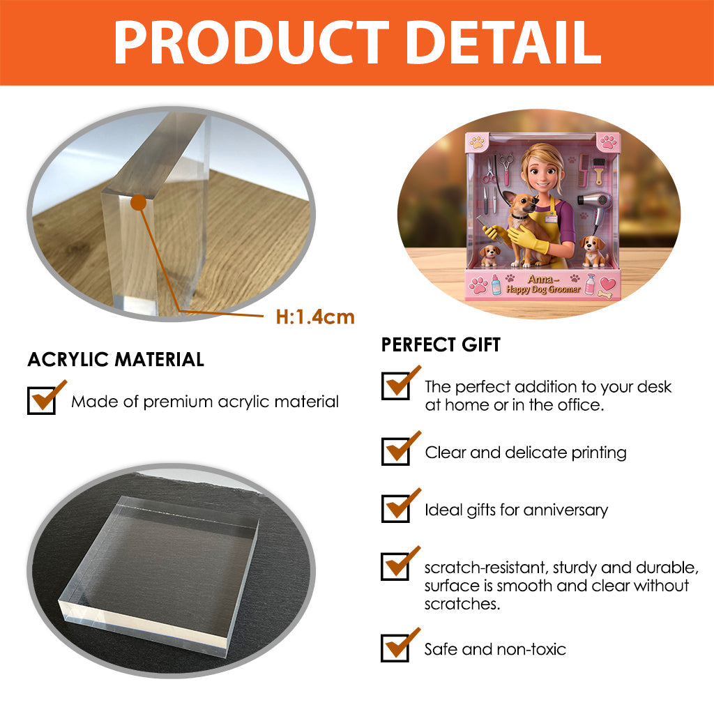 Bester Hundefriseur – Personalisierte Hundefriseur-Acrylplakette in individueller Form