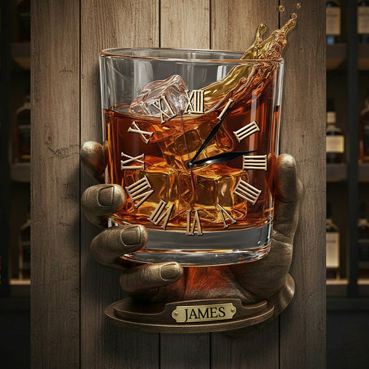 Whiskey Time – Personalisierte Whisky-LED-Wanduhr