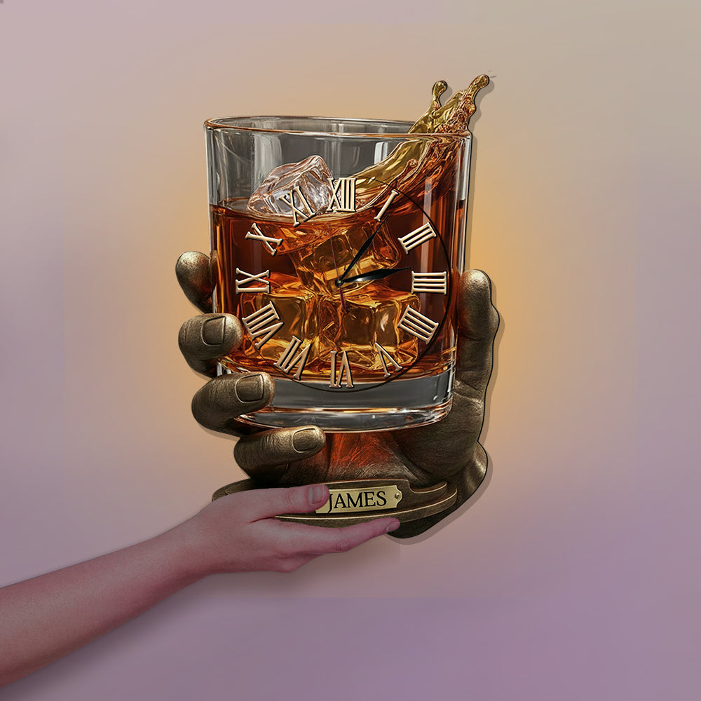 Whiskey Time - Personalized Whisky LED Light Wall Clock