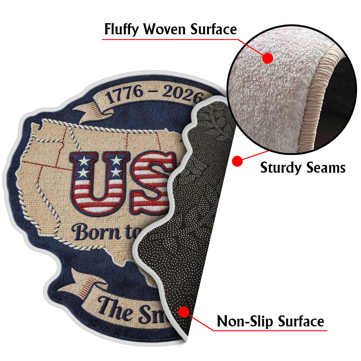 USA 250. Jahrestag – Personalisierter, rutschfester, getufteter Patriot-Teppich