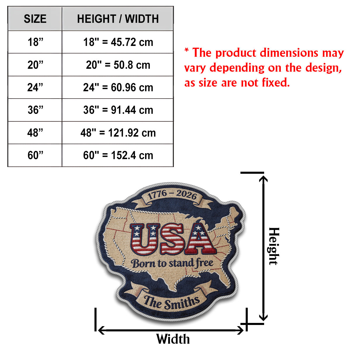 USA 250. Jahrestag – Personalisierter, rutschfester, getufteter Patriot-Teppich