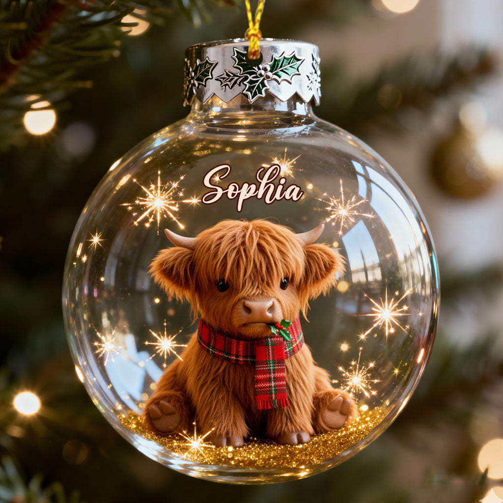 Adorable Highland Cow - Personalized Highland Cow Ornament