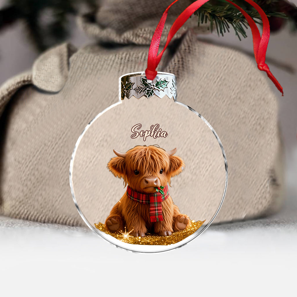 Adorable Highland Cow - Personalized Highland Cow Ornament