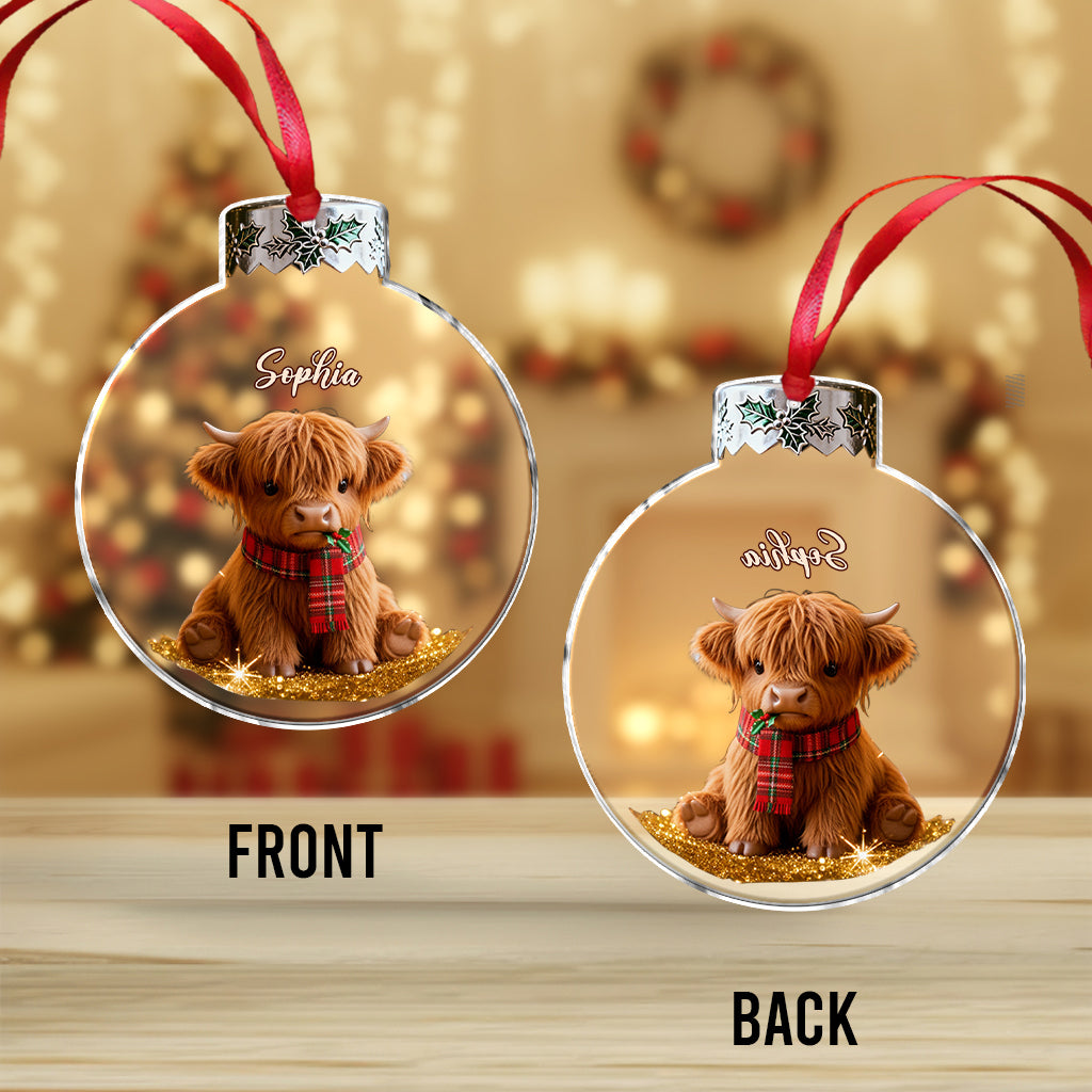 Adorable Highland Cow - Personalized Highland Cow Ornament
