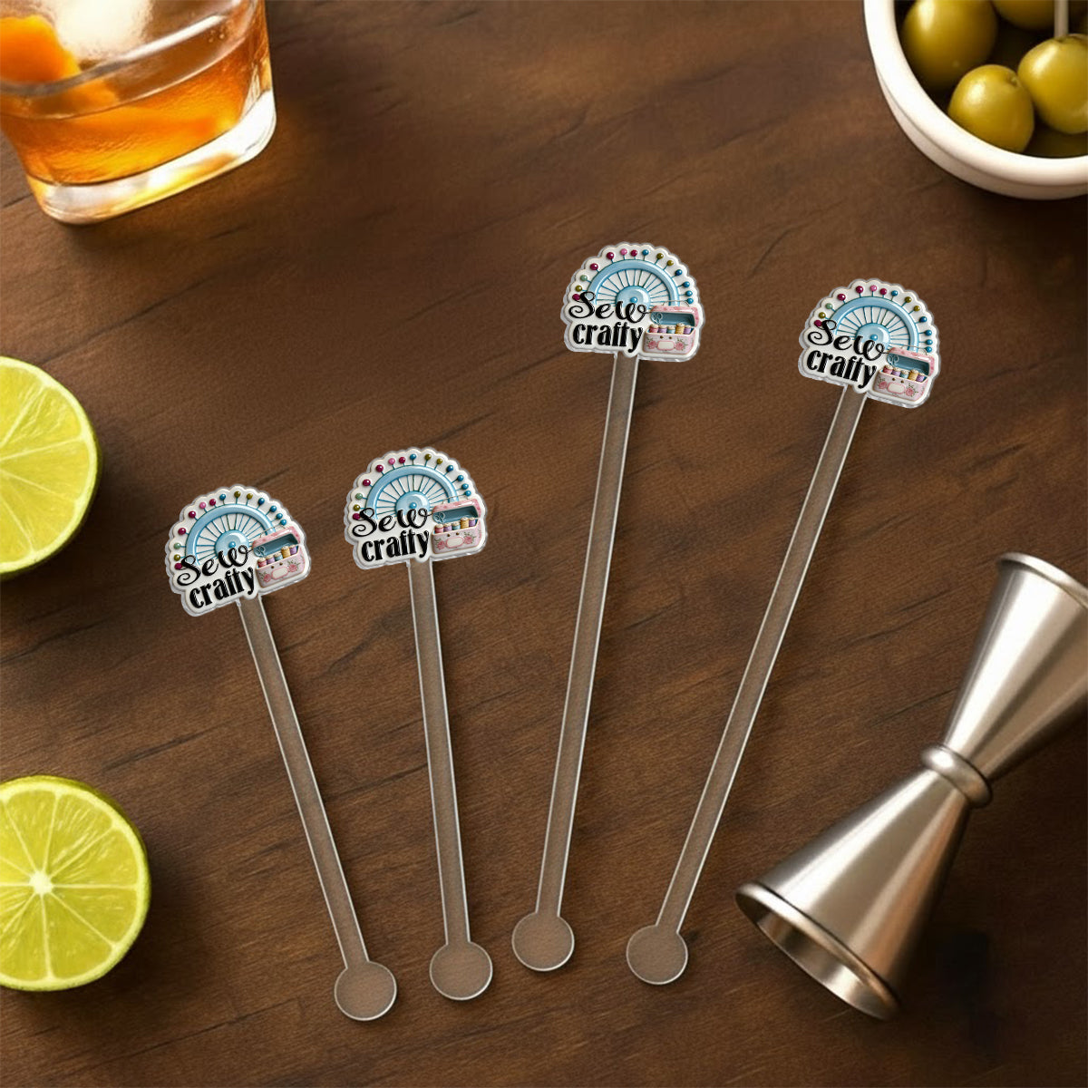 Love Sewing - Personalized Sewing Set Accent Mug with Acrylic Stirrers