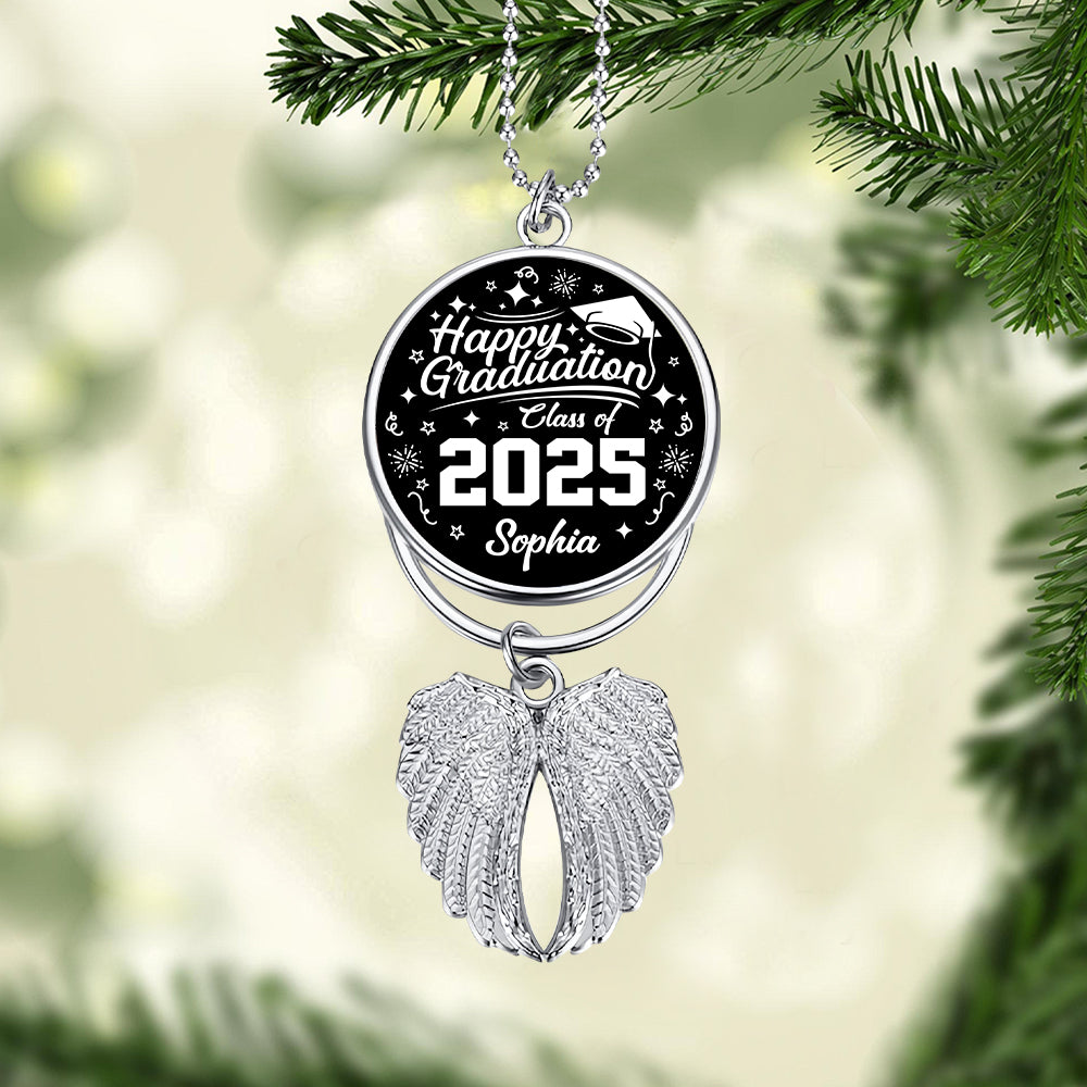 Herzlichen Glückwunsch zum Studienabschluss – personalisierter Flügel-Anhänger für Absolventen