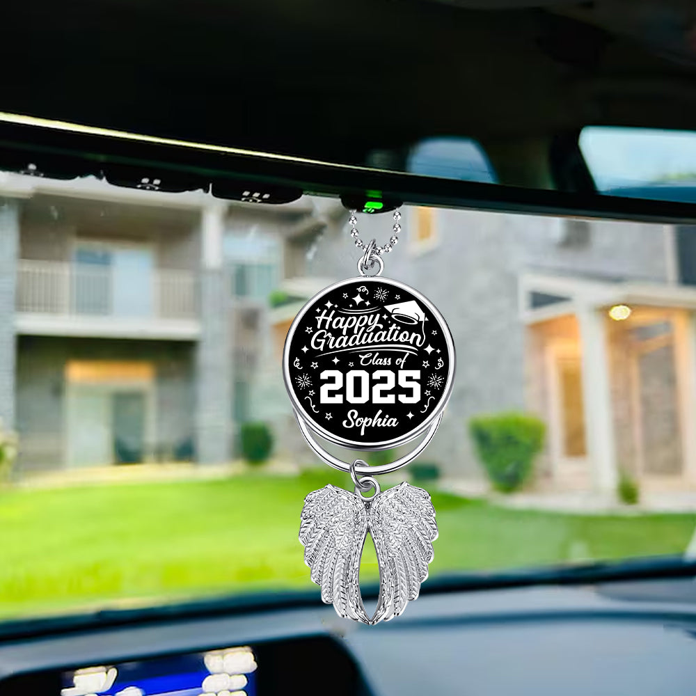 Herzlichen Glückwunsch zum Studienabschluss – personalisierter Flügel-Anhänger für Absolventen