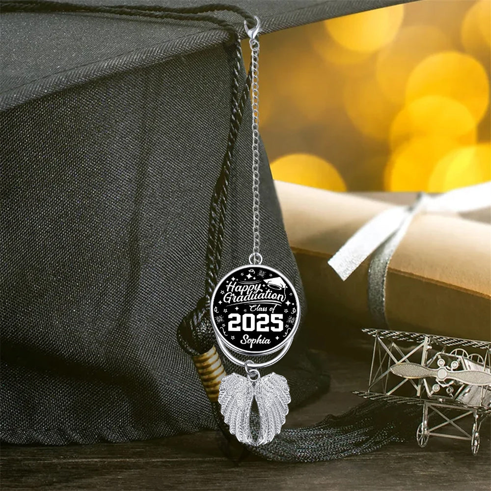 Herzlichen Glückwunsch zum Studienabschluss – personalisierter Flügel-Anhänger für Absolventen