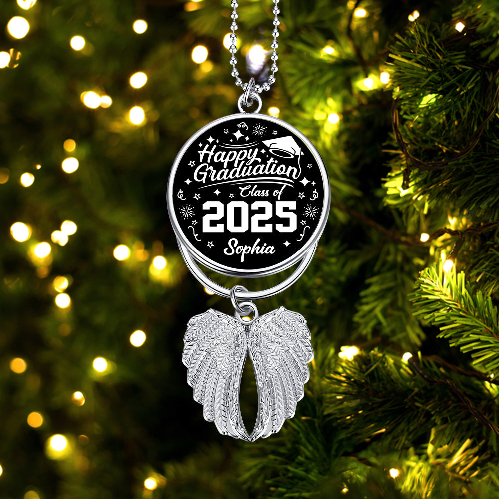 Herzlichen Glückwunsch zum Studienabschluss – personalisierter Flügel-Anhänger für Absolventen