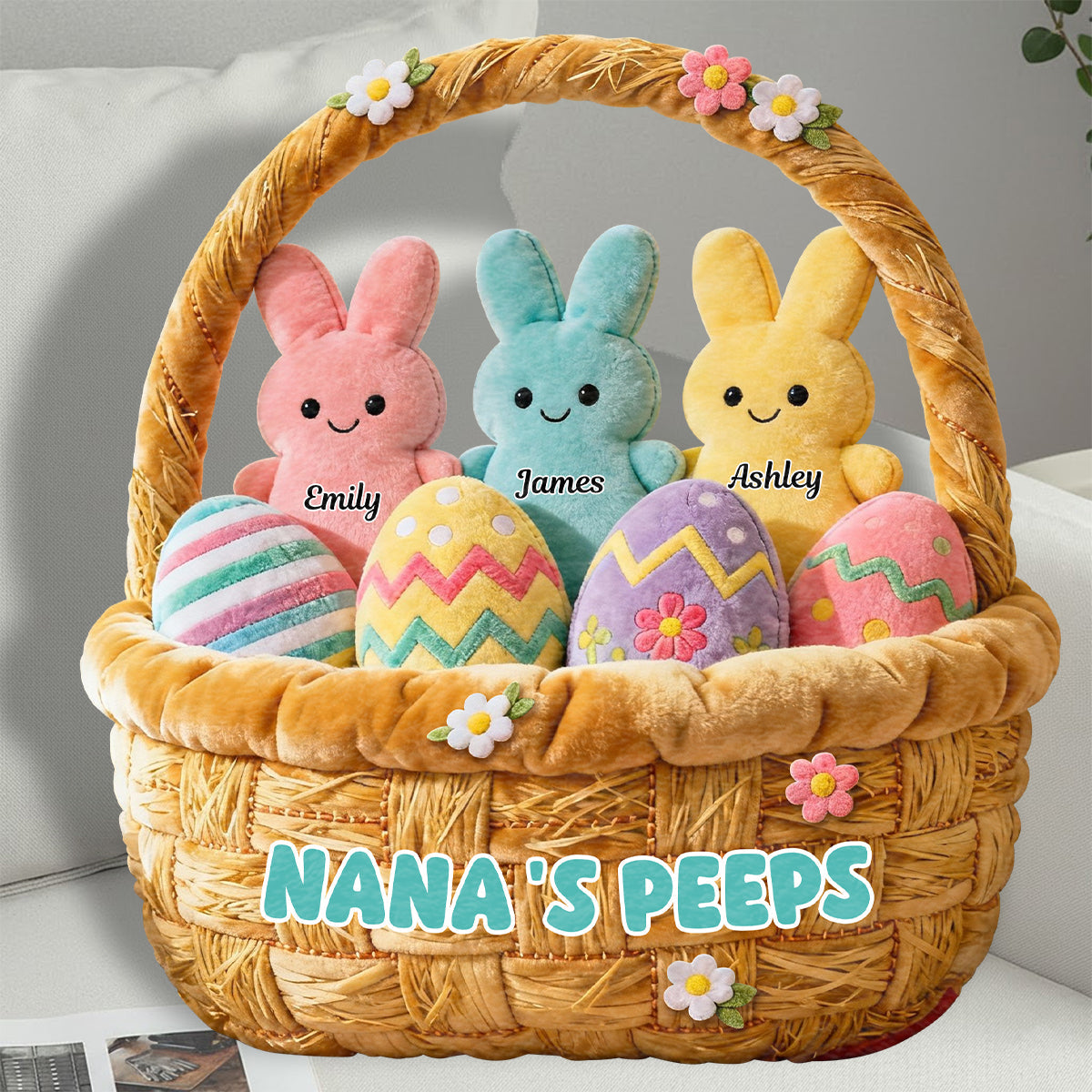 Omas Geschenk für Mama und Oma – Personalisiertes Oma-Kissen aus Kunstfell