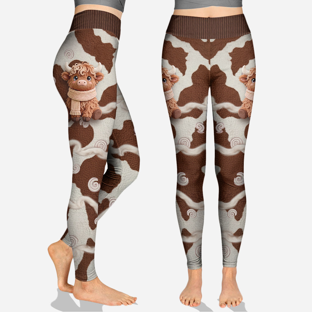 Niedliches Hochlandrind – Personalisierter Hochlandrind-Hoodie und Leggings