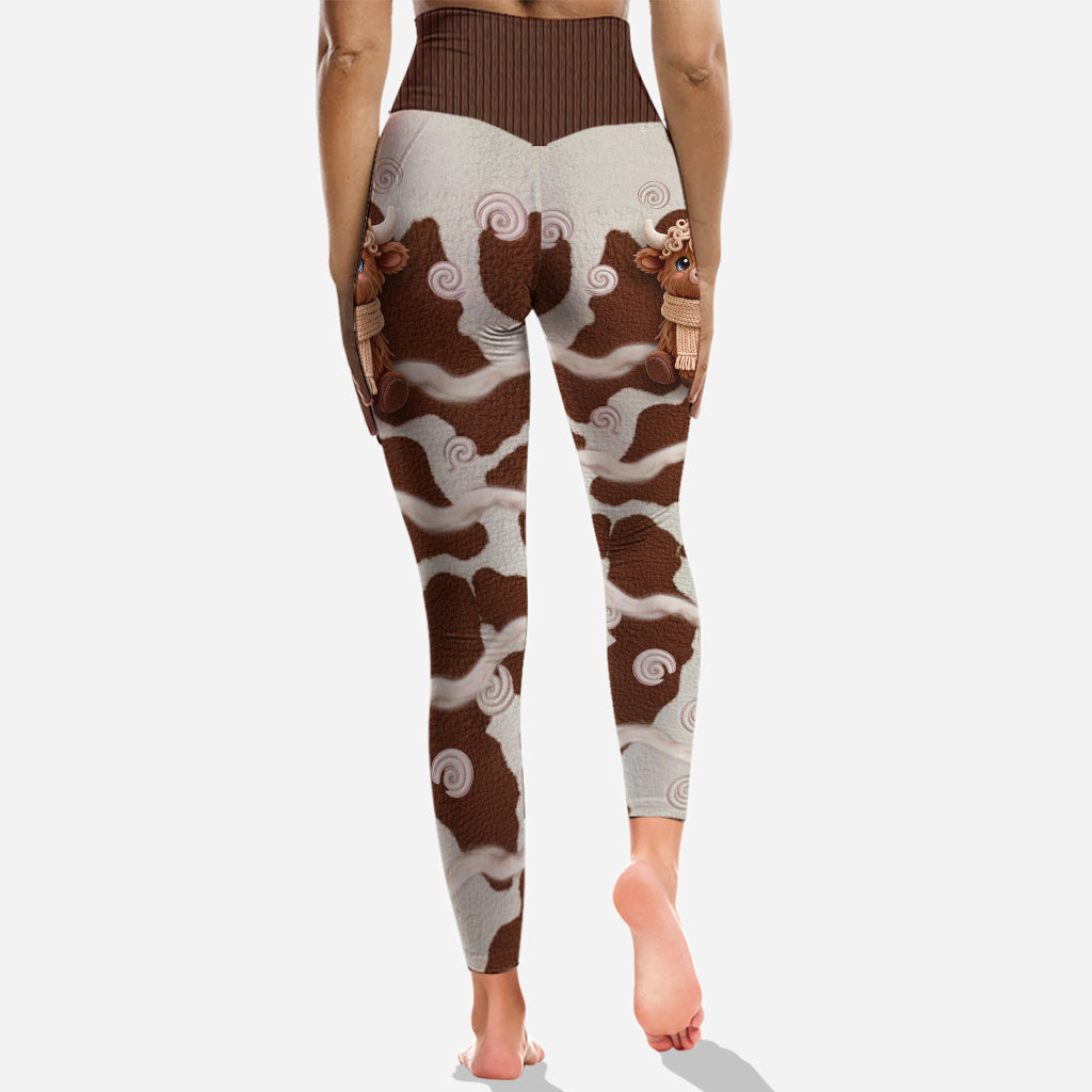 Niedliches Hochlandrind – Personalisierter Hochlandrind-Hoodie und Leggings