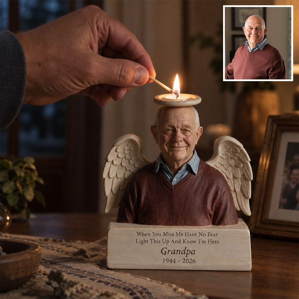 In liebevoller Erinnerung - Personalisierter Memorial Kerzenhalter in Sonderform