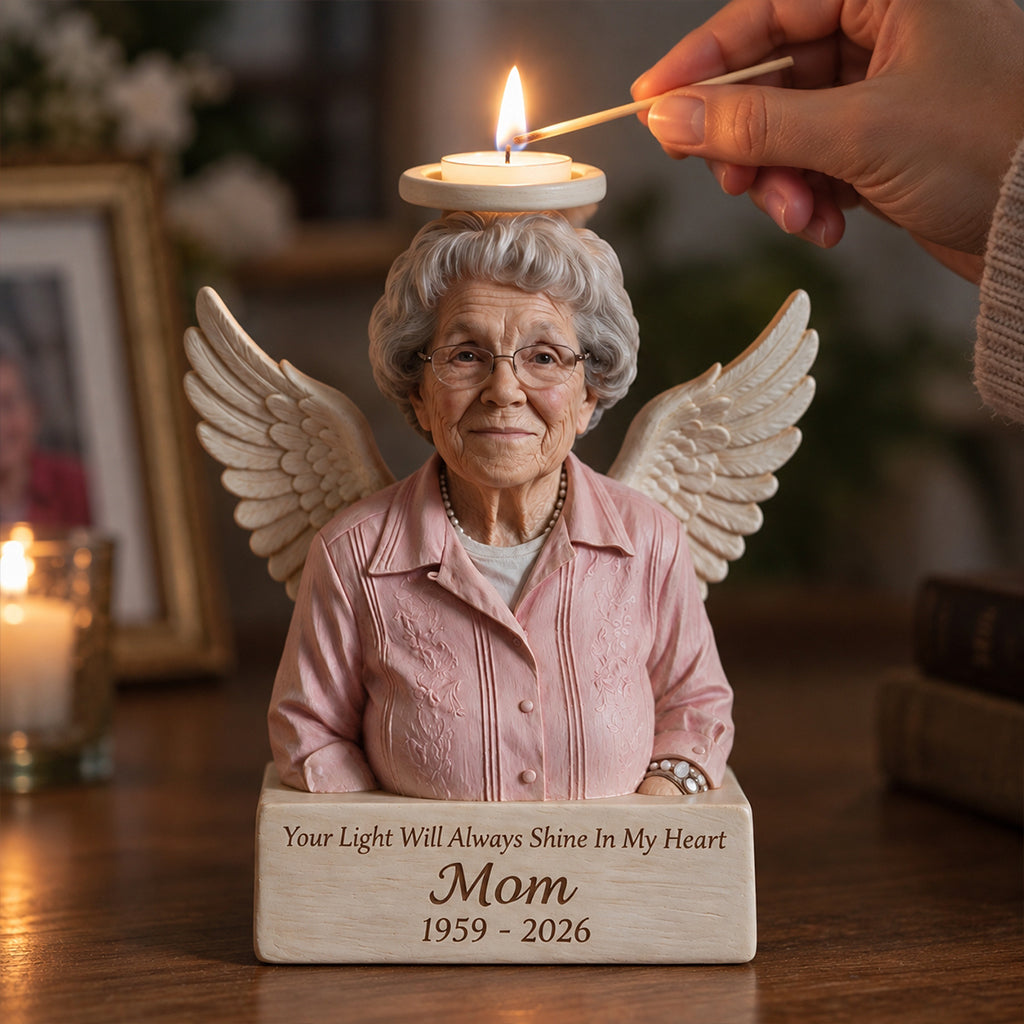 In liebevoller Erinnerung - Personalisierter Memorial Kerzenhalter in Sonderform