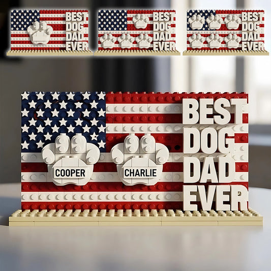 Best Dog Dad Ever - Personalized Dog Custom Shaped Acrylic Plaque