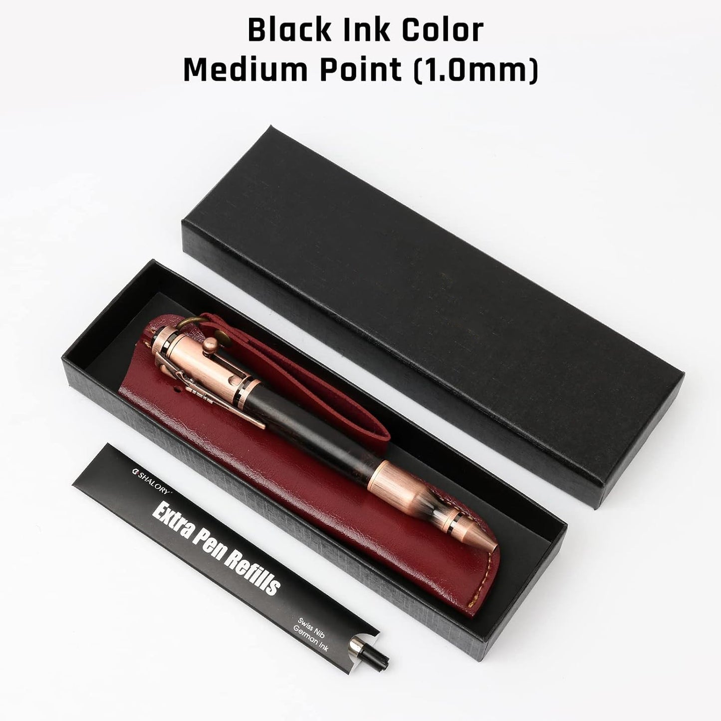 Kugelschreiber mit Bolzenmechanik, Kompass und zusätzlicher Mine