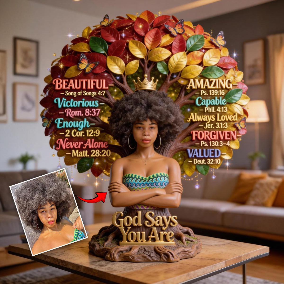 Gott sagt, du bist es, Monat der schwarzen Geschichte – Personalisierte Acrylplakette in individueller Form für Afroamerikaner