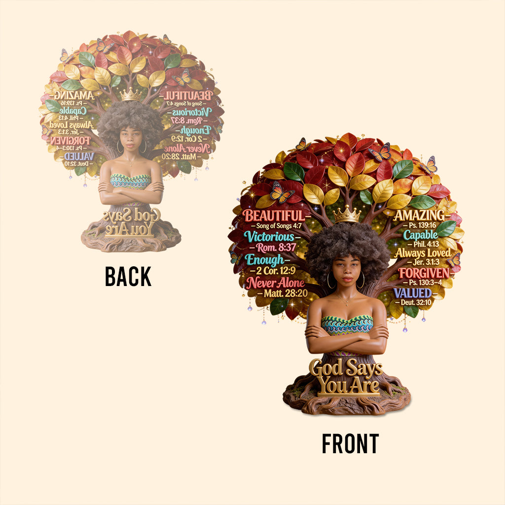 Gott sagt, du bist es, Monat der schwarzen Geschichte – Personalisierte Acrylplakette in individueller Form für Afroamerikaner