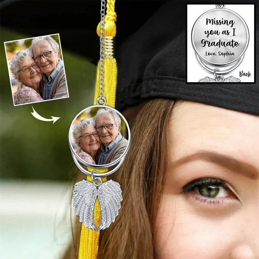 Graduation Hat Tassel Charm - Personalized Graduation Wings Ornament