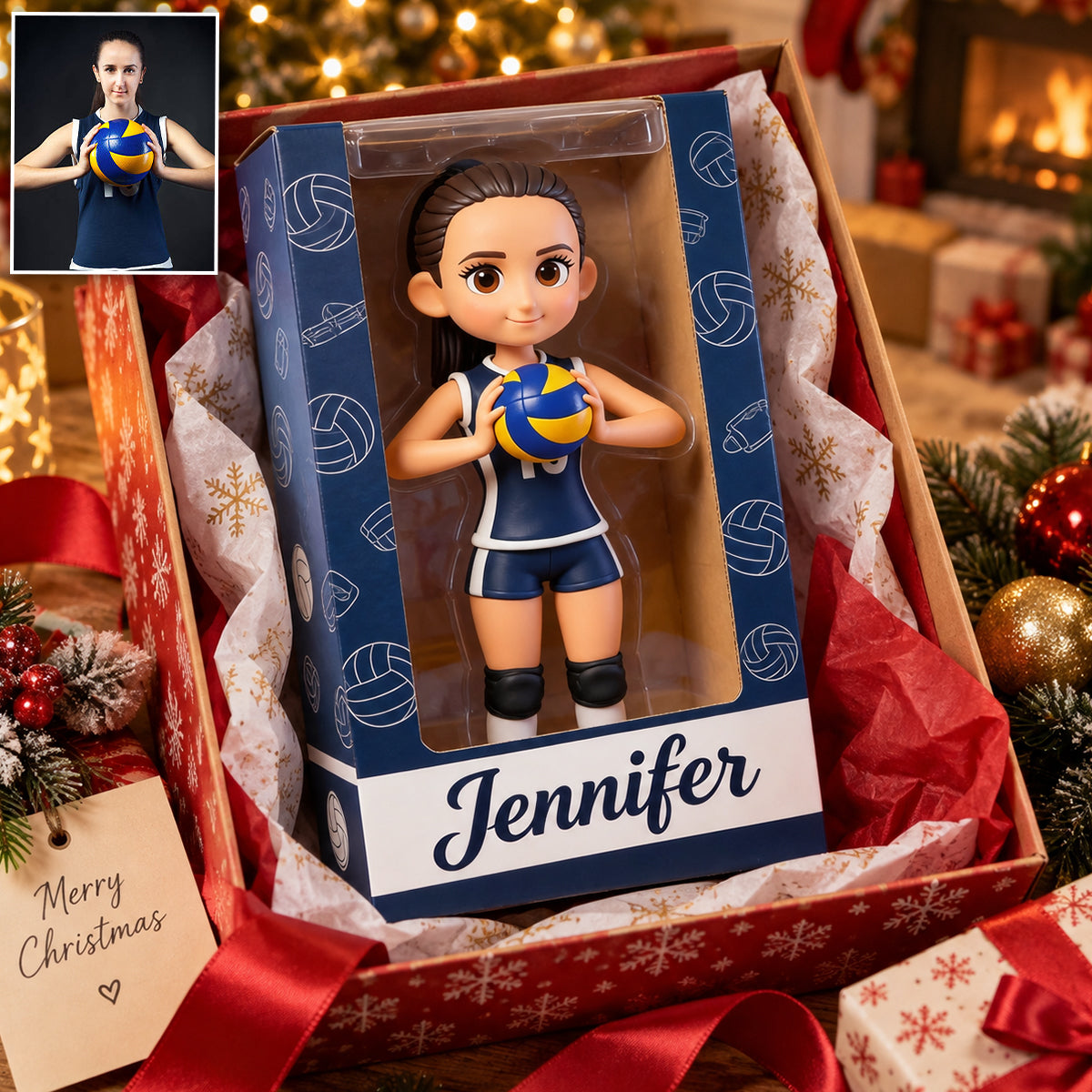 Any Sport - Volleyball, Football, Basketball, Baseball... - Personalized Volleyball Acrylic Display Box