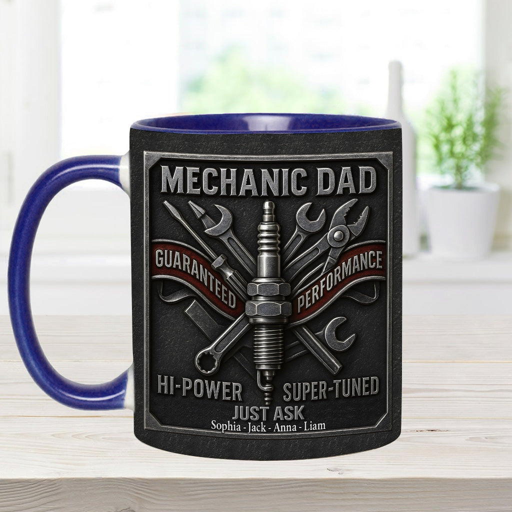 Mechaniker-Papa – Personalisierte Tasse mit Mechaniker-Akzent