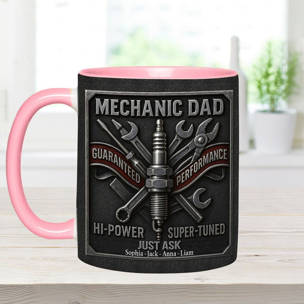 Mechaniker-Papa – Personalisierte Tasse mit Mechaniker-Akzent