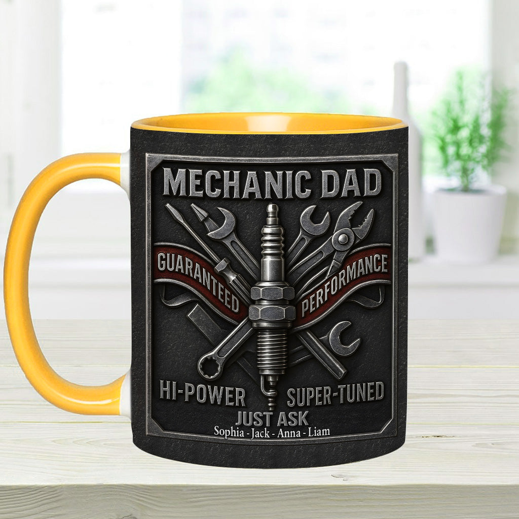 Mechaniker-Papa – Personalisierte Tasse mit Mechaniker-Akzent