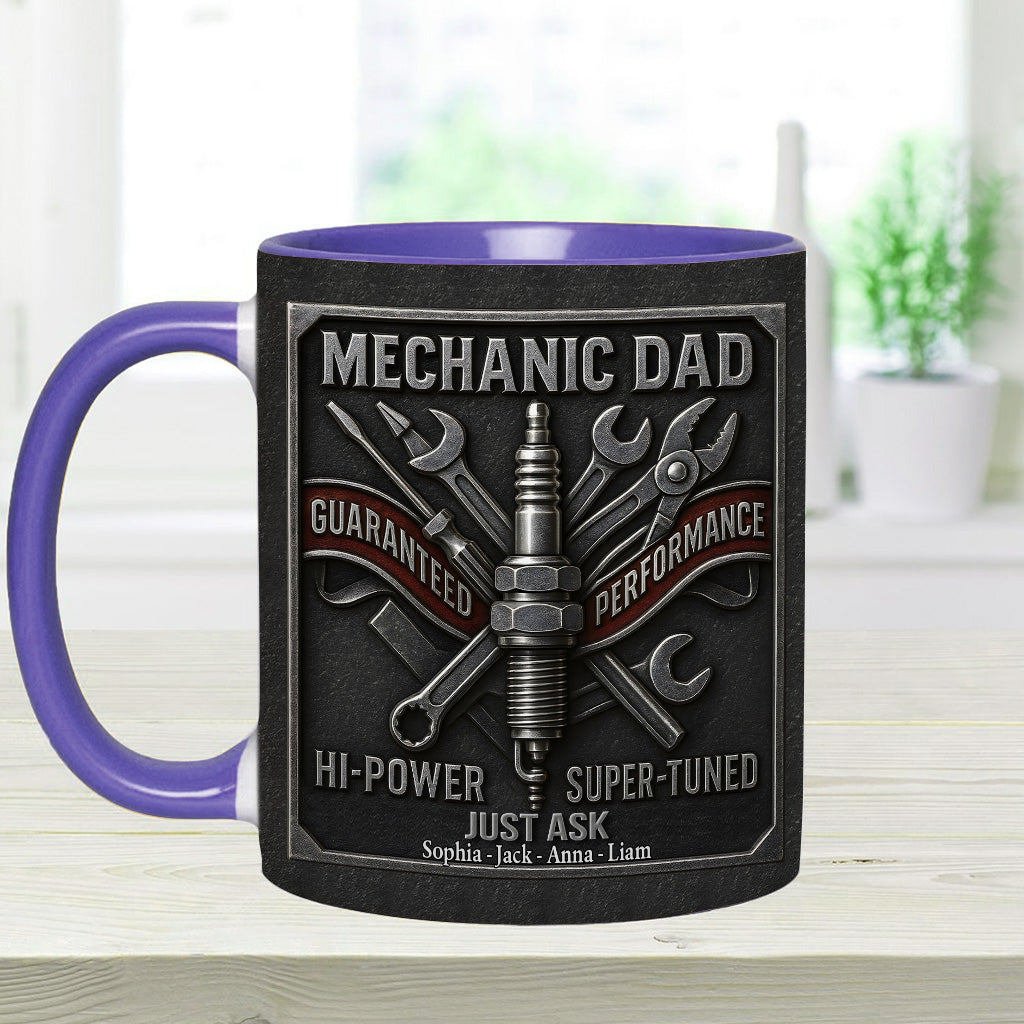 Mechaniker-Papa – Personalisierte Tasse mit Mechaniker-Akzent