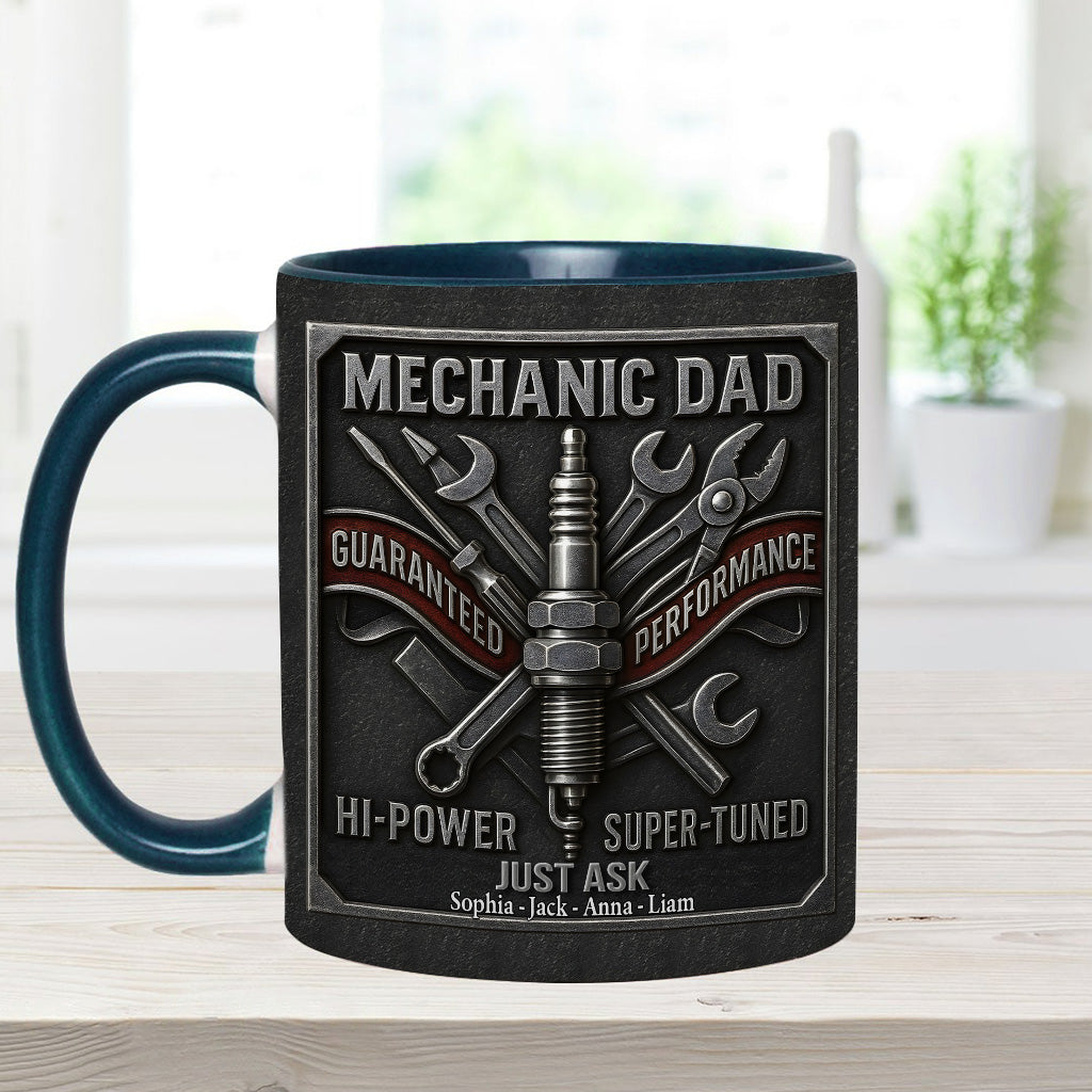 Mechaniker-Papa – Personalisierte Tasse mit Mechaniker-Akzent