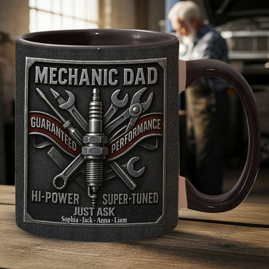 Mechaniker-Papa – Personalisierte Tasse mit Mechaniker-Akzent
