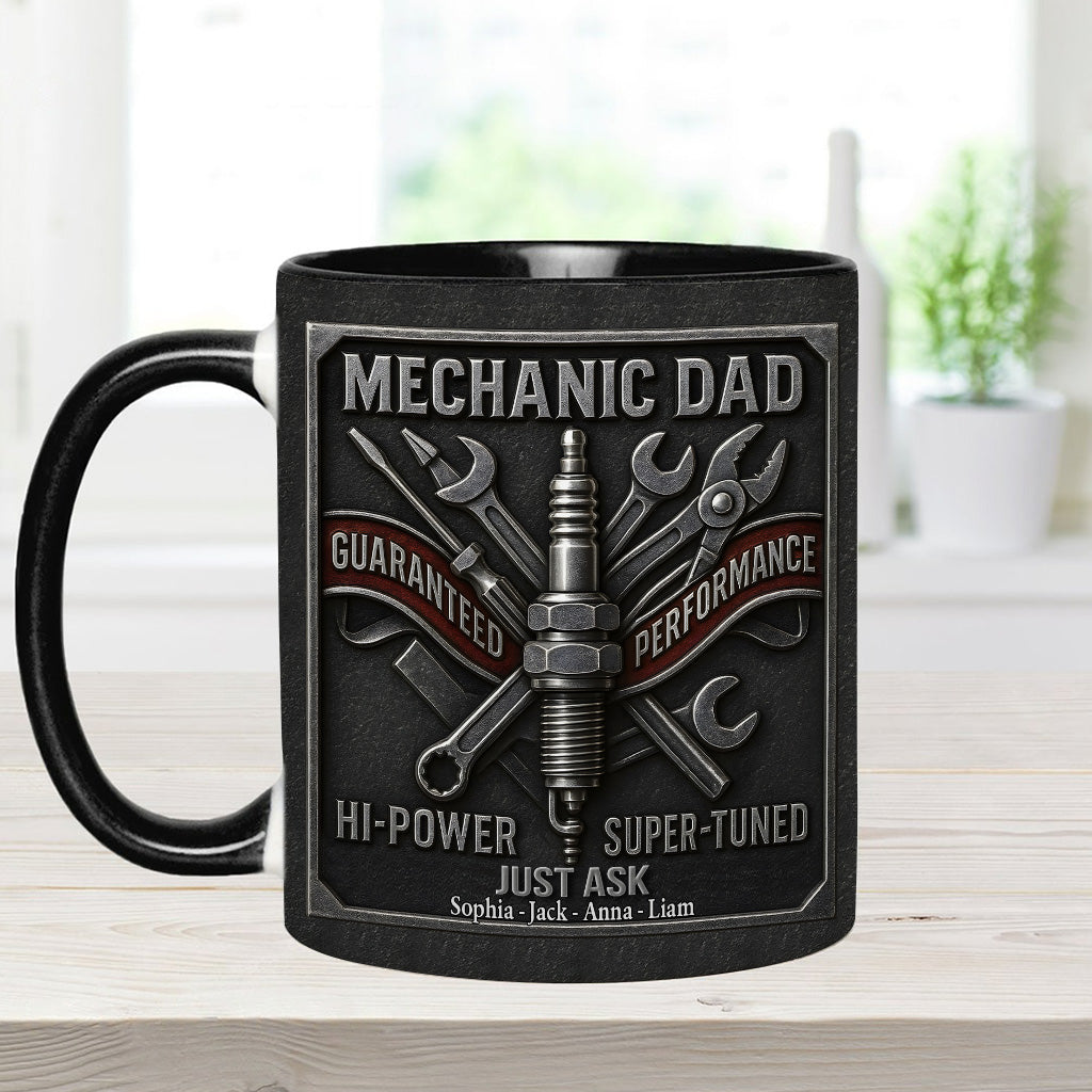 Mechaniker-Papa – Personalisierte Tasse mit Mechaniker-Akzent