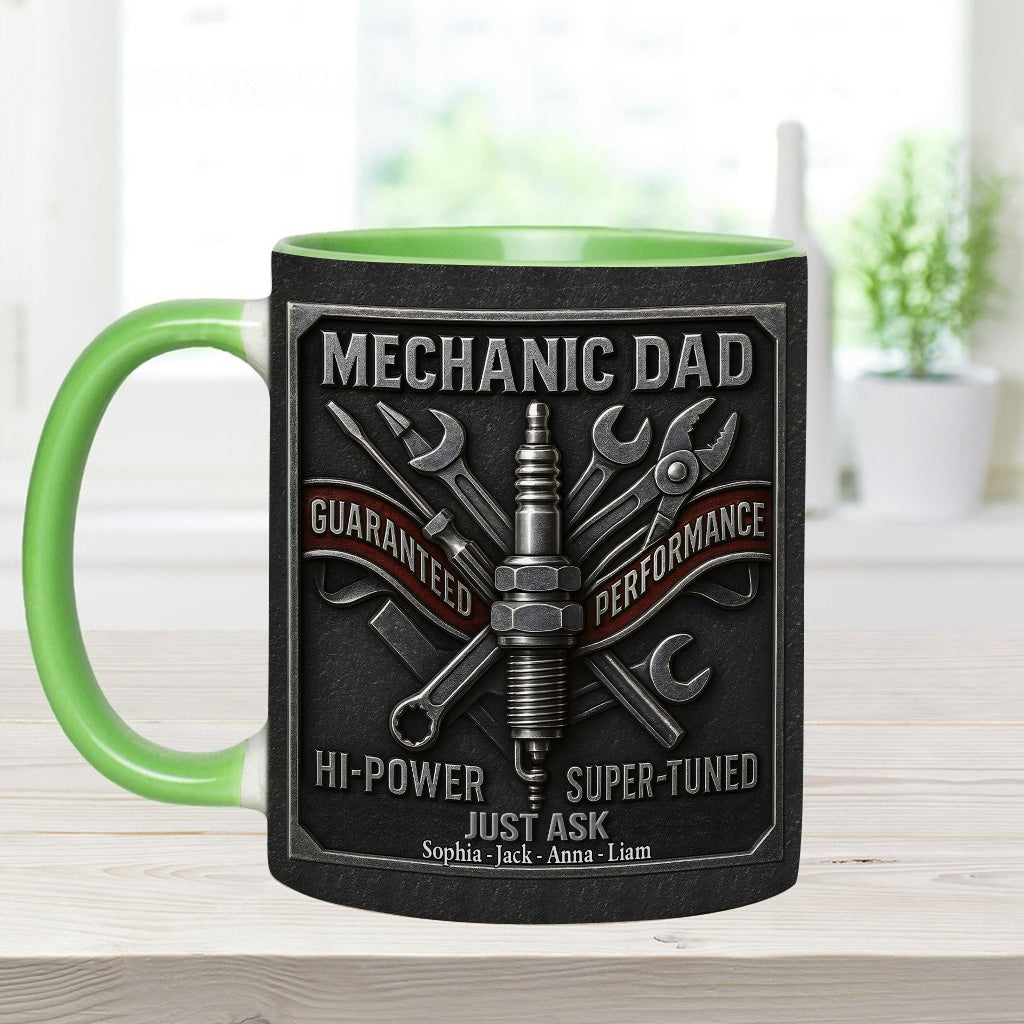 Mechaniker-Papa – Personalisierte Tasse mit Mechaniker-Akzent