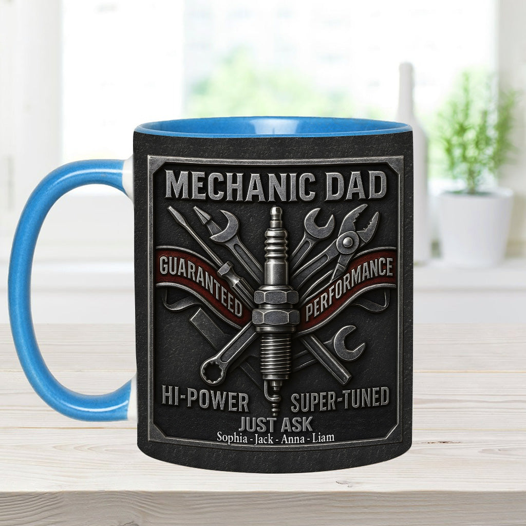 Mechaniker-Papa – Personalisierte Tasse mit Mechaniker-Akzent