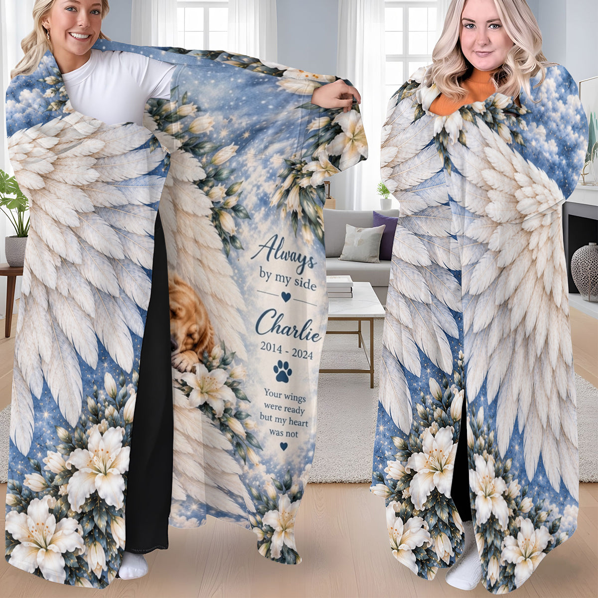 Always By My Side - Personalized Dog Wearable Blanket