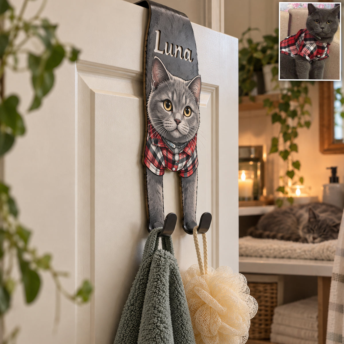 100% Liquid - Personalized Cat Metal Door Hooks