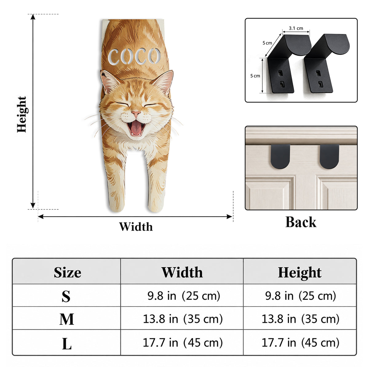 100% Liquid - Personalized Cat Metal Door Hooks