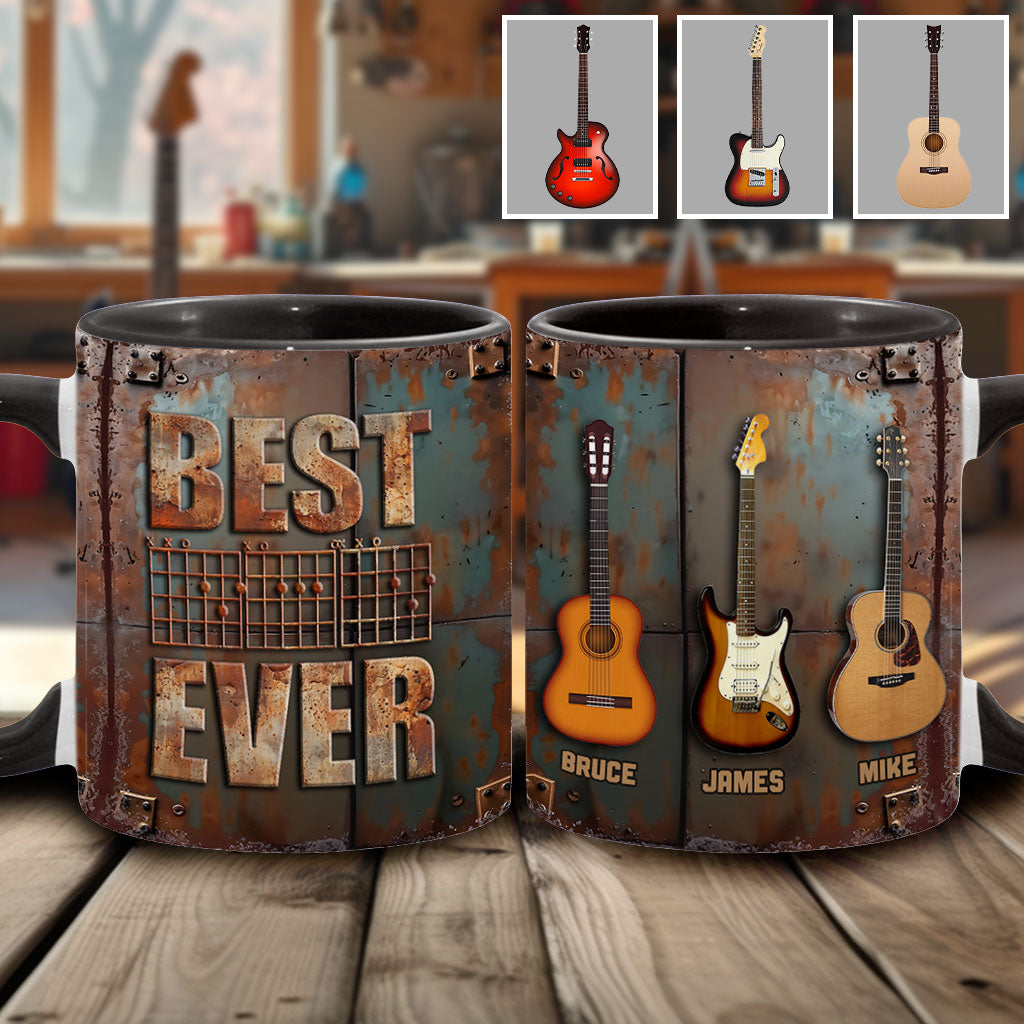 Best Guitar Dad Ever - Personalized Guitar Accent Mug